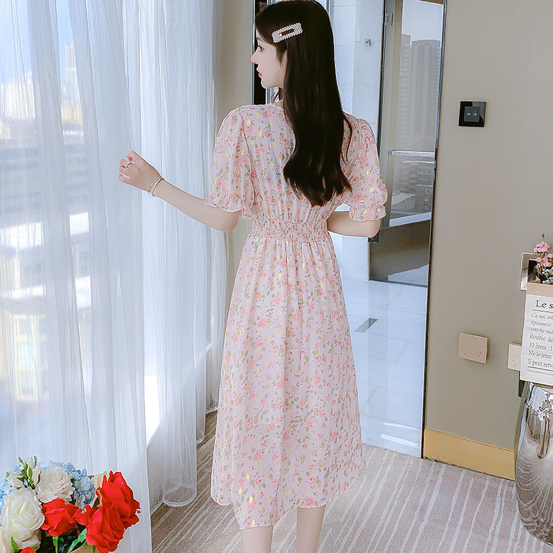 2023 Summer Lady Sweet Fresh Ruffle Chiffon Dress - Image 2