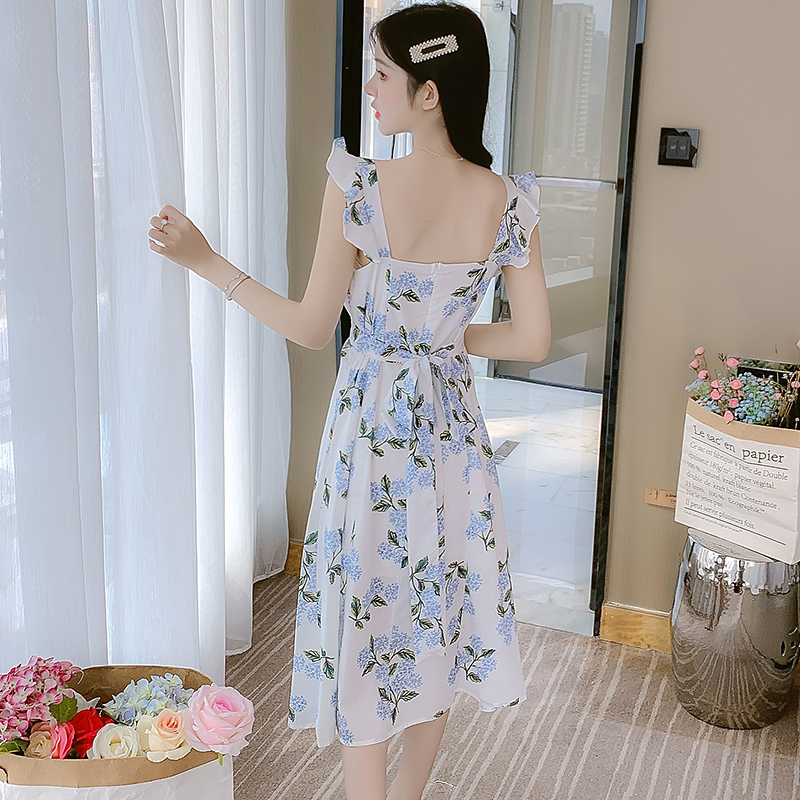 2023 Summer Sleeveless Sweet Rui Li Fresh Plant Floral Dress - Image 2