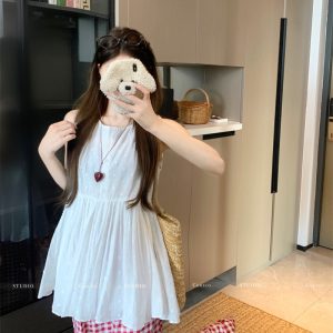 Sweet Heart Print Puff Vest Top Sleeveless Shirt for Women