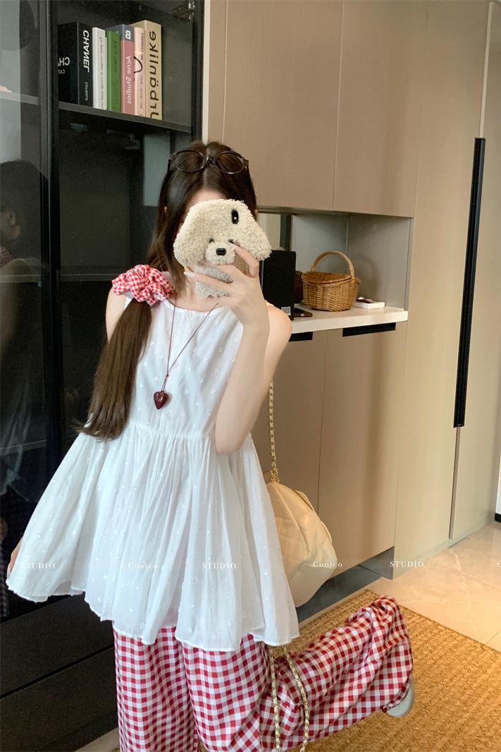 Sweet Heart Print Puff Vest Top Sleeveless Shirt for Women - Image 5