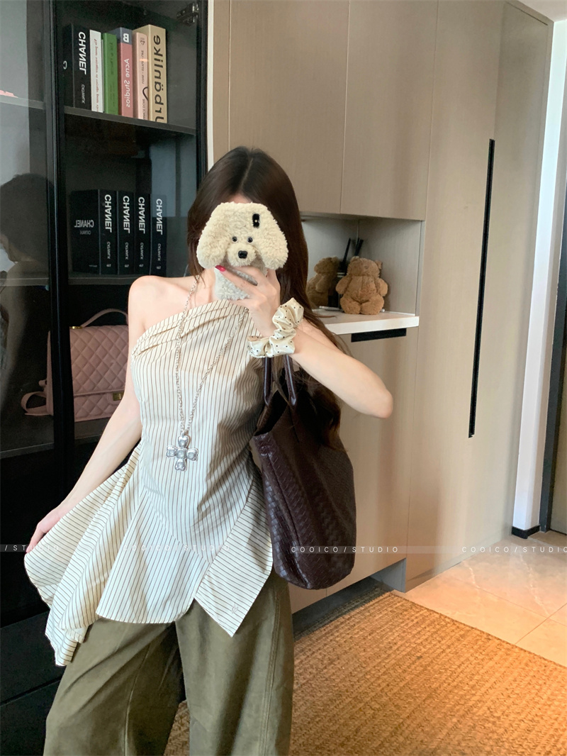 Striped Off-Shoulder Top with Irregular Hem Summer 2026