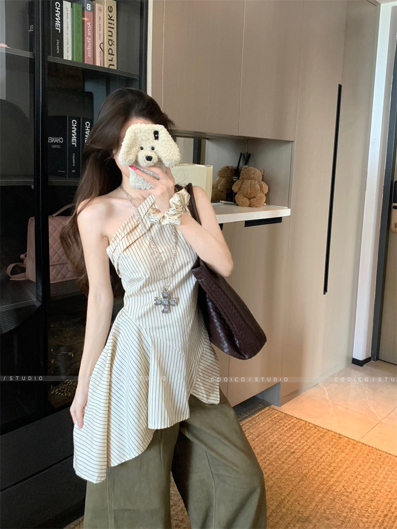 Striped Off-Shoulder Top with Irregular Hem Summer 2026 - Image 2