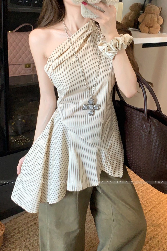 Striped Off-Shoulder Top with Irregular Hem Summer 2026 - Image 5