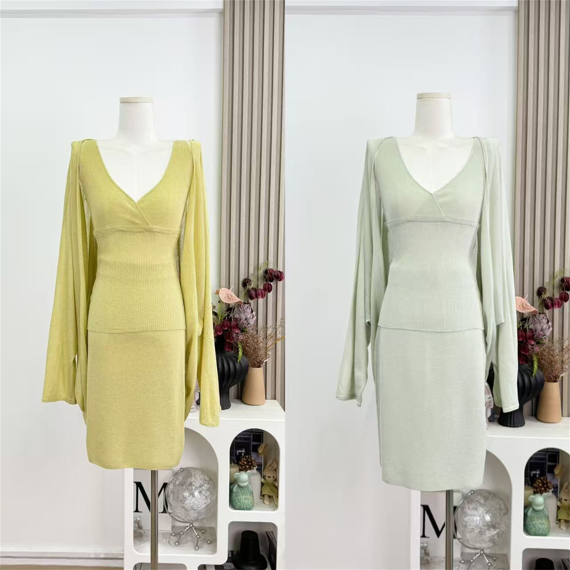 Women's Summer Linen Knit 3-Piece Set Cardigan Cami and Skirt - Image 5