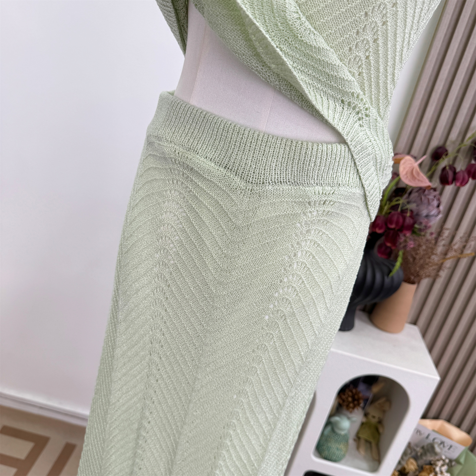 Women Sleeveless Knit Two-Piece Dress Set Summer Outfit - Image 3