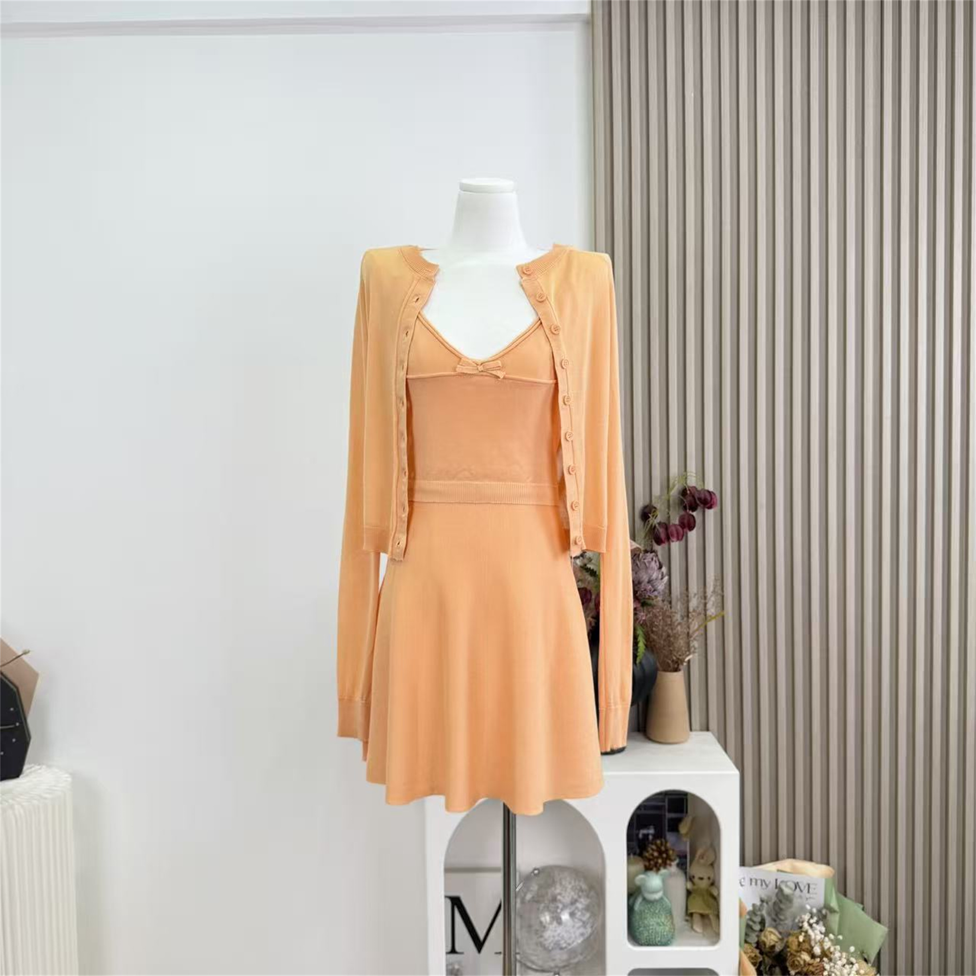 Women's Girly Knit Cardigan Cami 3-Piece Set Summer Slimming Sweet Outfit - Image 3