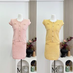 Sweet Pepper Style Glitter Knit Two-Piece Set for Women