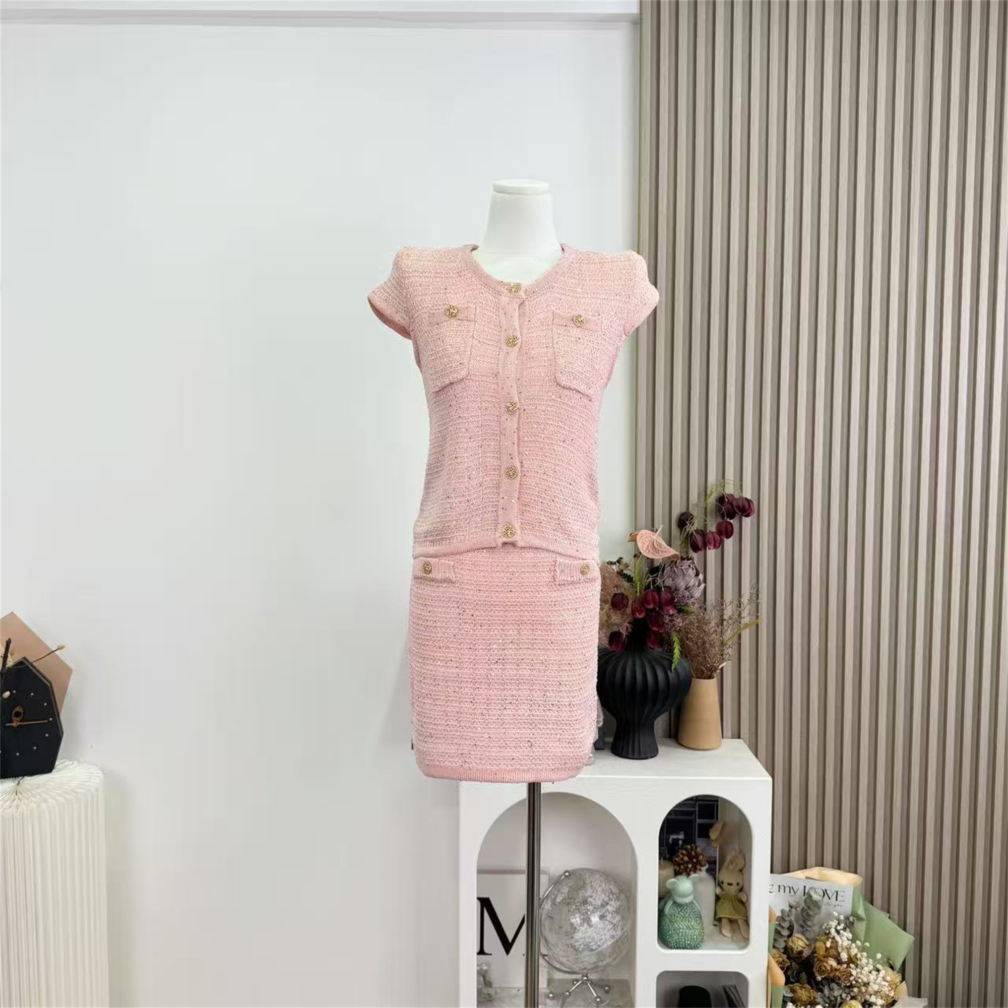 Sweet Pepper Style Glitter Knit Two-Piece Set for Women - Image 3