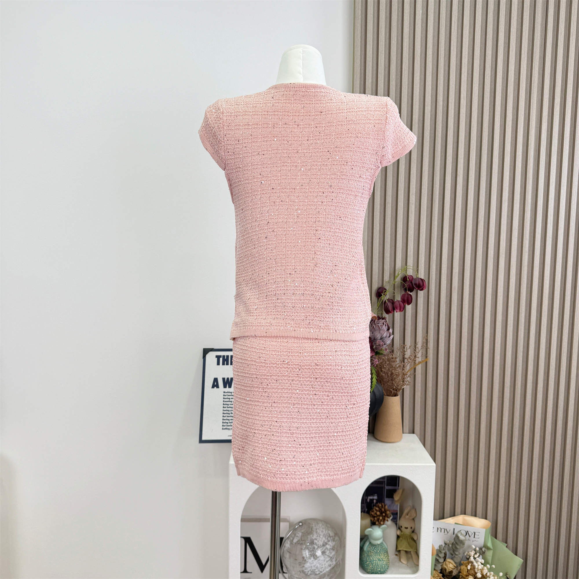 Sweet Pepper Style Glitter Knit Two-Piece Set for Women - Image 4