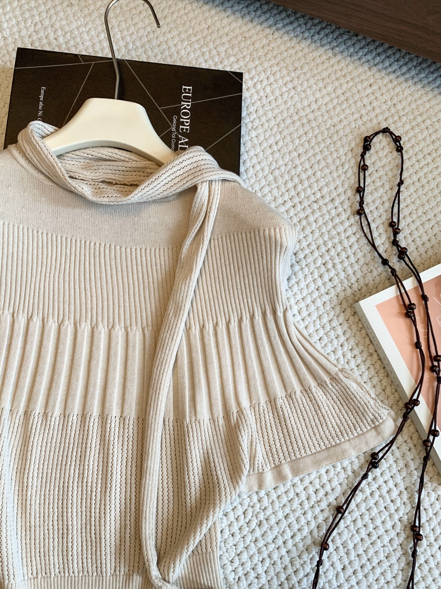 Women's Batwing Sleeve Cropped Knit Sweater 2026 Early Autumn Slimming Waist French Cape Pullover Top - Style 5fbf7b - Image 4